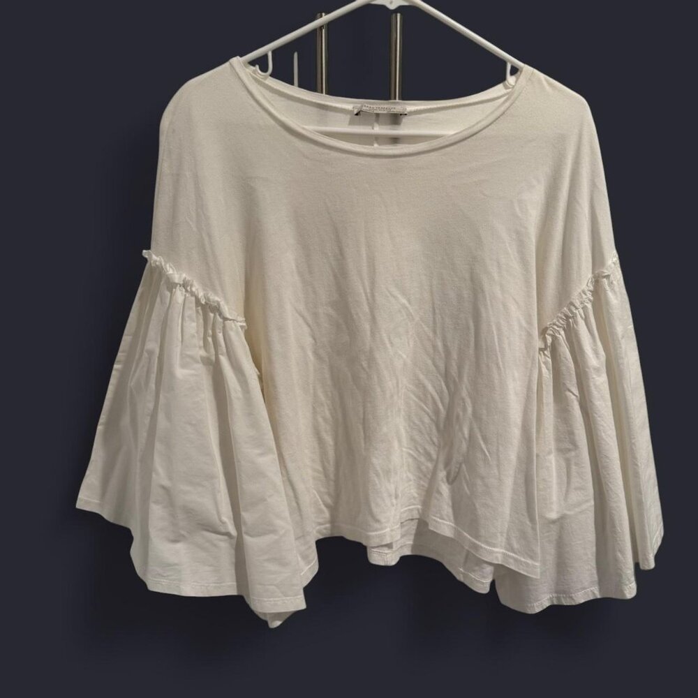 White Zara bell sleeve top